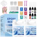 [EP CN_Starter KIT] "Starter Curcubeu" - Kit epoxidica 1KG, transparenta, UV, turnari artistice mici + Pigmenti + Ustensile